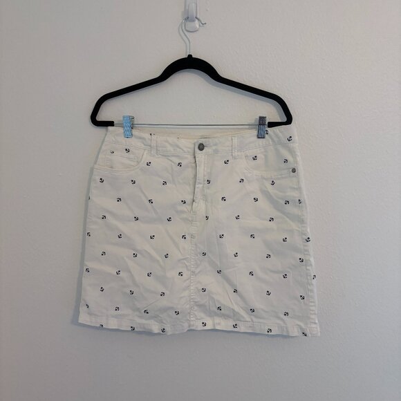 Croft & Barrow White Skort w/ Navy Anchor Embroidery | Size 12 - Picture 1 of 5